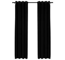 Vidaxl rideaux occultants aspect lin avec œillets 2 pcs noir 140x245cm
