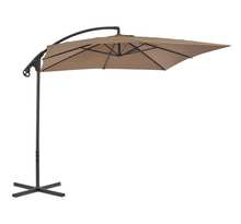 Vidaxl parasol en porte-à-faux avec poteau en acier 250x250 cm taupe