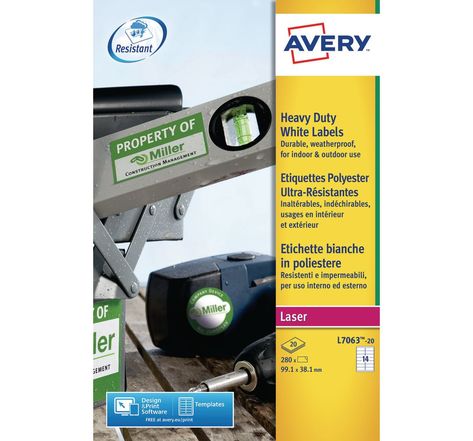 Eavy duty laser labels - étiquettes 99,1x38,1 mm- 280 unités (paquet 280 unités)