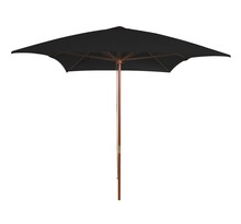 Vidaxl parasol d'extérieur avec mât en bois noir 200x300 cm