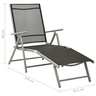 Vidaxl chaise longue pliable textilène et aluminium noir et argenté