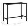 Vidaxl table bar de jardin noir 130x60x110 cm résine tressée et verre
