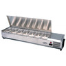 Saladette réfrigérée à poser couvercle inox bacs gn 1/4 - 1200 à 2000 mm - atosa - r600a - inox1500 mm x335x280mm