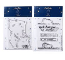 6 Tampons transparents Le Petit Prince Asteroïd et Boa