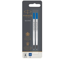 Parker recharge stylo roller  pointe moyenne  bleue  blister x 2