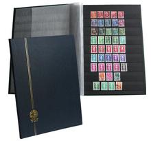 PERFECTA : Classeur fixe pour timbres (Grand modèle-Pages Noires-48p. Bleu)