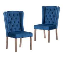 Vidaxl chaises de salle à manger 2 pcs bleu velours
