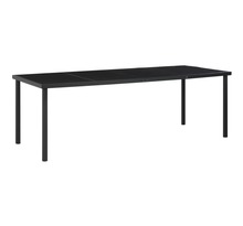 Vidaxl table de jardin noir 220x90x74 5 cm acier et verre