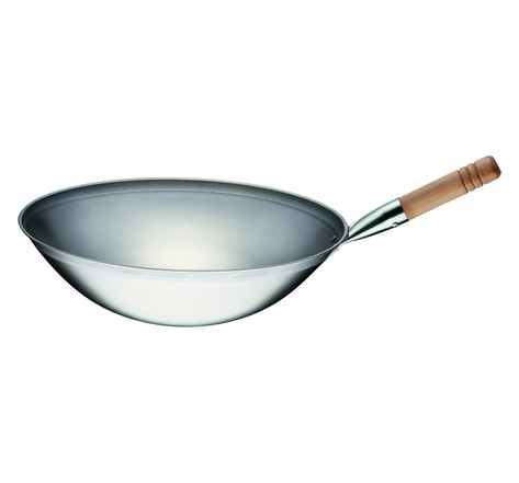 Poêle wok acier satiné ou poli ø 400 mm - stalgast - acier inoxydableacier polioui