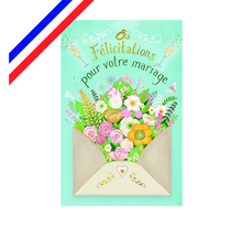 Carte félicitations Mariage - Enveloppe de fleurs