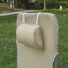 Chaise longue pliante bain de soleil inclinable transat textilène lit jardin plage 182l x 56l x 24 5h cm beige