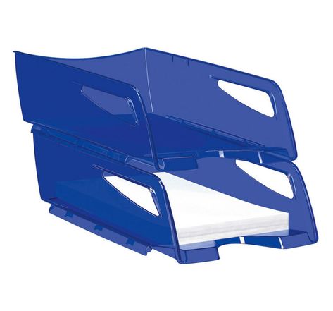 Bac à courrier grand format Happy 220 H, 386 x 270 x 115 mm, polystyrène, bleu électrique
