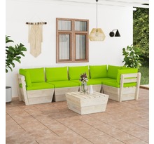 vidaXL Salon de jardin palette 6 pcs avec coussins Épicéa imprégné