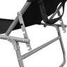 vidaXL Chaise longue pliable avec auvent Acier et tissu Noir