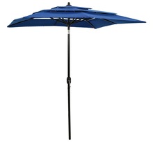 Vidaxl parasol à 3 niveaux avec mât en aluminium bleu azuré 2x2 m
