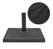 vidaXL Base carrée de parasol Résine Noir 12 kg
