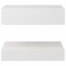 Vidaxl tables de chevet à led 2 pièces blanc 60x35 cm aggloméré