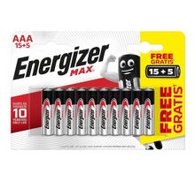 Piles Alcalines Energizer Max AAA/LR3, pack de 15+5