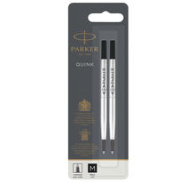 Parker recharge stylo roller  pointe moyenne  noire  blister x 2