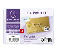 Etui De Protection Pour Carte Bancaire Pvc Lisse 20/100e - Cristal - X 10 - Exacompta