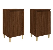 vidaXL Tables de chevet 2Pièces chêne marron 40x35x70cm bois d'ingénierie
