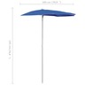 Vidaxl demi-parasol de jardin avec mât 180x90 cm bleu azuré