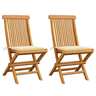 Vidaxl chaises de jardin avec coussins crème 2 pcs bois de teck massif