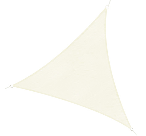 Voile d'ombrage triangulaire grande taille 4 x 4 x 4 m polyéthylène haute densité résistant aux UV crème