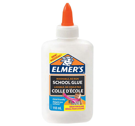 Elmer's colle d'école liquide blanche  lavable et adaptée aux enfants  pour travaux manuels ou slime  118 ml