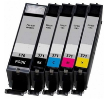 Lot x5 cartouches d'encres pgi-570 - cli-571 set complet pour imprimante canon pixma mg 6851 ts 6052 ts 5053