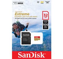 Carte mémoire Micro Secure Digital (micro SD) Sandisk Extreme 32Go SDHC Compatible GoPro
