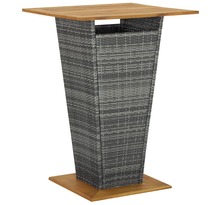 Vidaxl table de bar gris 80x80x110 cm résine tressée et bois d'acacia