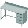 Table inox professionnelle - 3 tiroirs - gamme 700 - stalgast - 1200x700 x700xmm