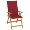 Vidaxl chaise de jardin avec coussins bordeaux bois de teck massif