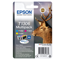 EPSON Multipack 3-colours T1306 DURABrit T1306 cartouche d encre tricolore tres haute capacite 3 x 10.1ml 3-pack RF-AM blister DURABrite Ultra Ink