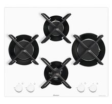 Table de cuisson gaz - SAUTER - 4 foyers - 60 cm - Verre trempé - Blanc