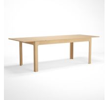 Table extensible avec 1 allonge intégrée - Décor chene - Pieds en hetre - L 180 x P 90 x H 76 cm