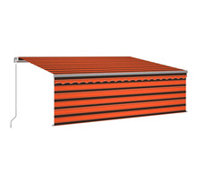 Vidaxl auvent manuel rétractable et store led 4 5x3 m orange et marron