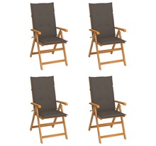 Vidaxl chaises de jardin 4 pièces avec coussins taupe bois de teck massif