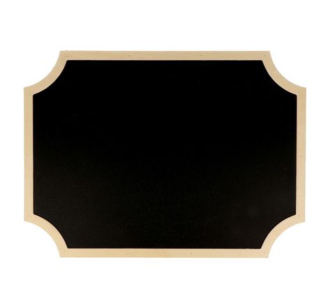 Tableau noir étiquette avec bordure bois 30 x 22 x 0,5 cm