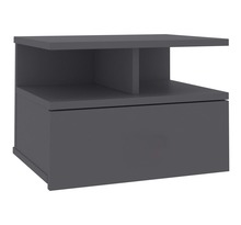 Vidaxl table de chevet flottante gris 40x31x27 cm aggloméré