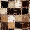 Vidaxl tapis cuir véritable patchwork 160 x 230 cm carré marron/blanc