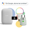 Pack "OK Google allume les lumières" : Google Nest Audio + prise + ampoule PlugnSay Color Bulb
