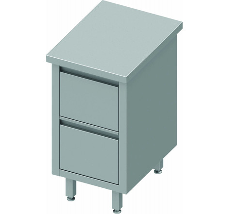 Table armoire inox - 2 tiroirs - gamme 600 - stalgast -  -  x600x900mm