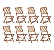 Vidaxl chaises pliables d'extérieur 8 pcs bois d'acacia solide