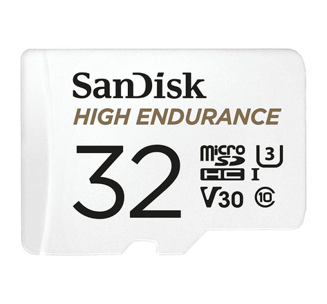 Sandisk sandisk high endurance microsdhc uhs-i u3 v30 32 go + adaptateur sd