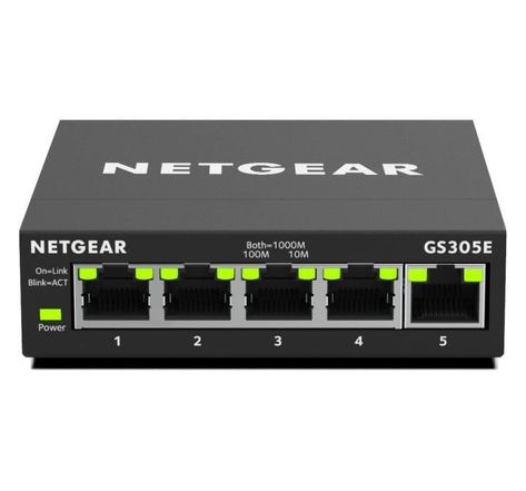 NETGEAR Commutateur Ethernet GS305E 5 Ports Gérable - 2 Couches supportées - Paire torsadée