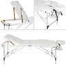 Tectake Table de massage Pliante 3 Zones Aluminium Portable + Housse - blanc