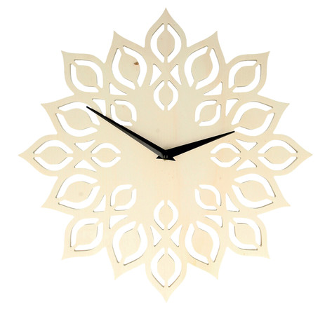 Horloge Ronde en bois Fleur 30cm