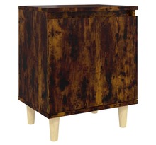 Vidaxl table de chevet avec pieds en bois chêne fumé 40x30x50 cm